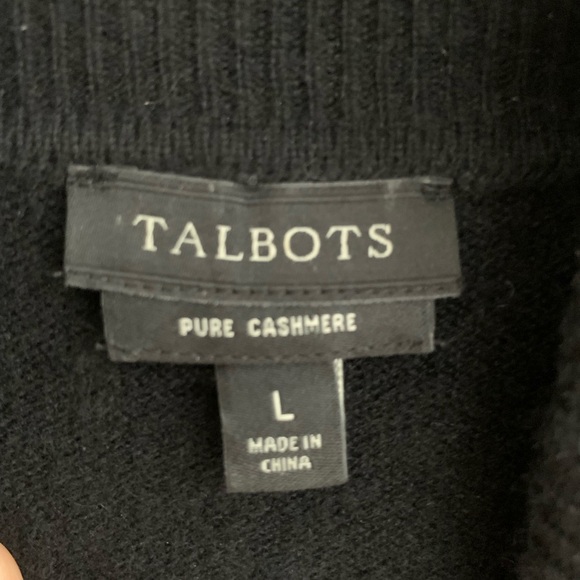 Talbots 100 Cashmere Classic Black Turtleneck Sweater - Picture 9 of 13